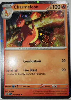 Pokemon TCG Charmeleon Cosmo Holo Rare Card with A Fart Swirl 🌀💫 NM Condition - Image 4