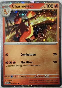 Pokemon TCG Charmeleon Cosmo Holo Rare Card with A Fart Swirl 🌀💫 NM Condition - Image 5