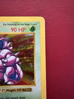 Nidoking 11/102 Holo Rare Shadowless 1st Edition Base Pokemon Card HP No Creases - Image 3