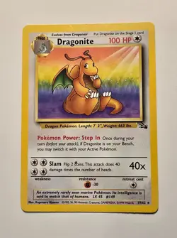 Pokemon TCG Fossil Unlimited Dragonite #19- LP - Image 1
