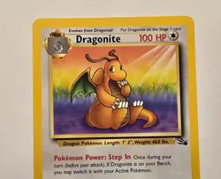 Pokemon TCG Fossil Unlimited Dragonite #19- LP - Image 2