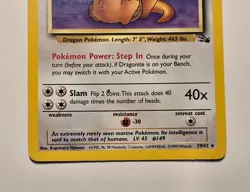 Pokemon TCG Fossil Unlimited Dragonite #19- LP - Image 3