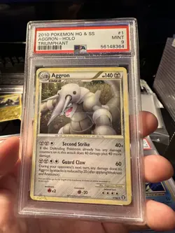 Aggron Holo PSA 9 Mint 2010 Pokemon TCG Heart Gold Soul Silver Triumphant HGSS - Image 1