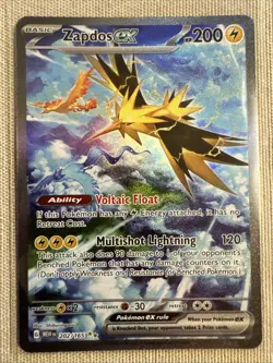 Zapdos ex 202/165 Sv: Scarlet & Violet 151 Holo Pokemon 2023 - Image 1