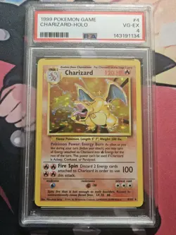 1999 Pokemon Base Set Holo Charizard #4 PSA 4 - Image 1