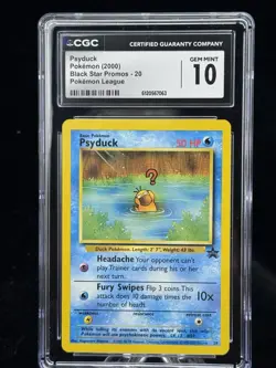 Psyduck #20 Black Star Pokemon League Promo 2000 CGC 10 💦 - Image 1
