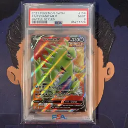 PSA 9 MINT 2021 Pokemon Battle Styles TYRANITAR V #154 Full Art - Image 2