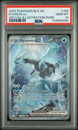 2025 POKEMON BLK EN-BLACK BOLT SPECIAL ILLUSTRATION RARE #165 KYUREM EX PSA 10 - Image 1