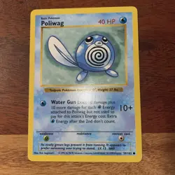 Pokemon TCG Poliwag Base Set, Shadowless Common Card 59/102, NM/LP Condition - Image 2
