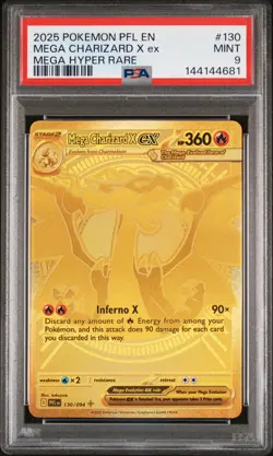 2025 POKEMON PFL EN-PHANTASMAL FLAMES MEGA HYPER RARE MEGA CHARIZARD X EX PSA 9 - Image 1