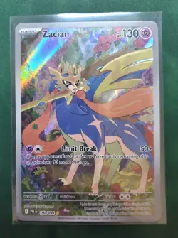Zacian 100/094 Illustration Rare Holo ME02: Phantasmal Flames Pokemon NM - Image 1