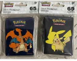 Lot of 4 ULTRA PRO POKEMON Card Sleeves- 2x PIKACHU & 2x Charizard Pack-65ct New - Image 1