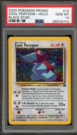 Pokemon Cool Porygon Black Star Holo Promo #15 PSA 10 Gem Mint - Image 1