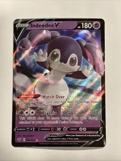 Indeedee V 091/202 Swsh01: Sword & Shield Holo Pokemon TCG Lp+ - Image 1
