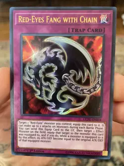 Yu-Gi-Oh! Red-Eyes Fang with Chain Trap Card LEDU 1st Edition LEDU-EN004 - Image 1