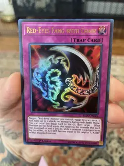 Yu-Gi-Oh! Red-Eyes Fang with Chain Trap Card LEDU 1st Edition LEDU-EN004 - Image 2