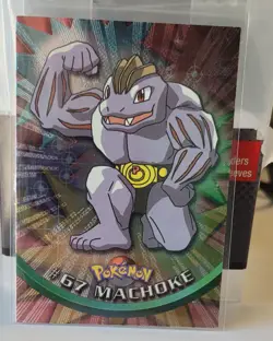 1999 Topps TV Series - #67 Machoke Card Pokemon TCG - Foil Black Label - Image 1