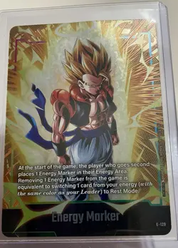Bandai Dragon Ball Super Card Game Energy Marker Foil Card E-129 SS Gogeta - Image 1