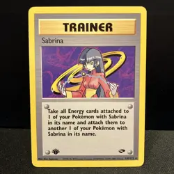 Sabrina 1st edition 110/132 Gym Challenge First wotc pokemon card non-holo - Image 1