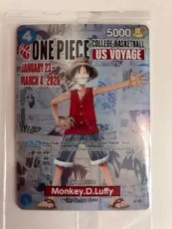 🔥🏀One Piece Monkey.D.Luffy US College BasketballPromo Card *SEALED*🔥🏀 - Image 1