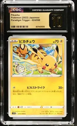 ⚡⚡ CGC 10 Pristine Pikachu 024/098 Paradigm Trigger s12 Pokemon Card - Image 1