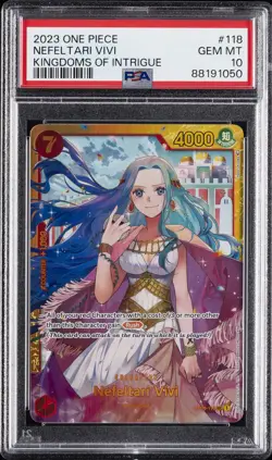 2023 ONE PIECE OP04-KINGDOMS OF INTRIGUE #118 NEFELTARI VIVI PSA 10 - Image 1