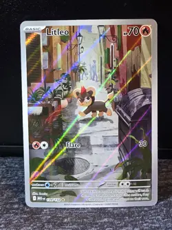 Pokemon TCG Litleo IR 139/132 Illustration Rare Pokemon Card Mega Evolution - Image 1