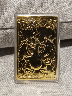 Pokemon Charizard 1999 Vintage Burger King Promo 23k Gold Plated Trading Card - Image 1