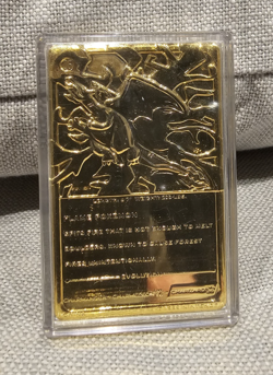 Pokemon Charizard 1999 Vintage Burger King Promo 23k Gold Plated Trading Card - Image 2