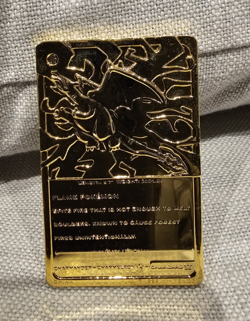 Pokemon Charizard 1999 Vintage Burger King Promo 23k Gold Plated Trading Card - Image 4