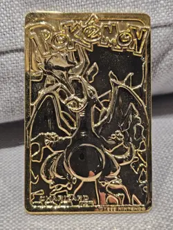 Pokemon Charizard 1999 Vintage Burger King Promo 23k Gold Plated Trading Card - Image 5