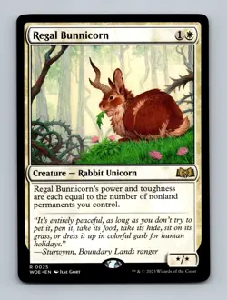 Regal Bunnicorn Wilds of Eldraine Non-Foil MTG NM - Image 1