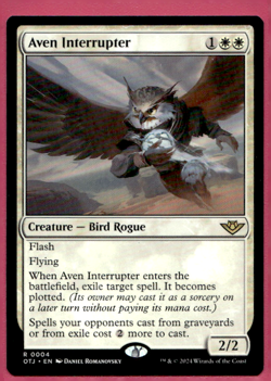 AVEN INTERRUPTER OULAWS OF THUNDER JUNCTION OTJ RARE BIRD ROGUE MTG 4 - Image 1