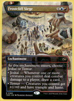 FROSTCLIFF SIEGE BORDERLESS TARKIR: DRAGONSTORM TDM RARE ENCHANTMENT MTG 385 - Image 1