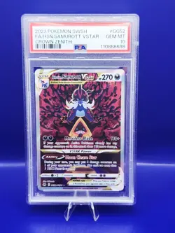 💎 2023 Pokemon Crown Zenith Hisuian Samurott VSTAR FA PSA 10 GEM MT 💎 - Image 1