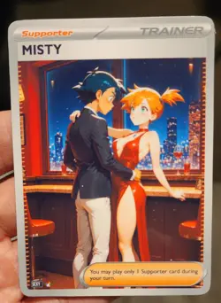 Misty - Waifu - Goddess - Anime - DIY - Full Art - Glossy - Trainer Card - Image 1