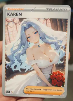 Karen - Waifu - Goddess - TCG - DIY - Full Art - Glossy - Trainer Card - Image 1