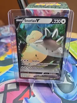 Snorlax V 141/202 Sword & Shield 2020 Ultra Rare Holofoil Pokemon TCG Card - Image 1