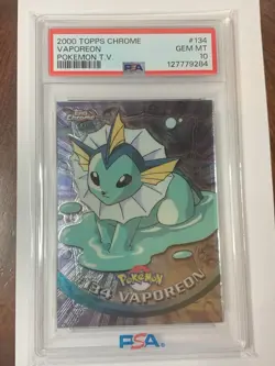 2000 Topps Chrome Pokemon Series 2 #134 Vaporeon PSA 10 ***GEM MINT*** - Image 1