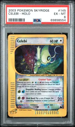 Pokemon - 145/144 Celebi Holo - Crystal Secret Rare Skyridge - PSA 6 - Image 1