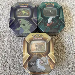 (3) Pokemon TCG: Triple Whammy Tins Lot Of 3 New Factory Sealed (6"×4.5"×2") - Image 1
