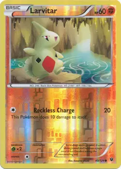 POKEMON CARD REVERSE HOLO LARVITAR 40/124 NO 246 ROCK SKIN POKEMON TCG CCG - Image 1