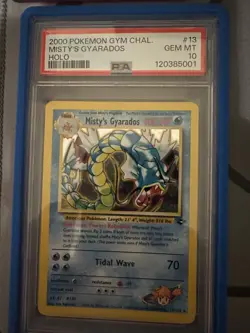 Pokemon MISTY'S GYARADOS Gym Challenge Set low pop new cert 13/132 SWIRL PSA 10 - Image 1
