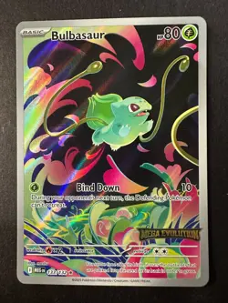 Pokemon - Bulbasaur 133/132 Illustration - Mega Evolution Stamped Box Topper - Image 1