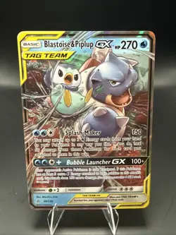 Pokemon Blastoise & Piplup GX 38/236 Sun And Moon Cosmic Eclipse Tag Team - Image 2