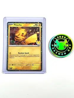 2026 Pikachu 051 Stamped Pokemon Day 30th Anniversary Promo with Coin - ID: D - Image 1