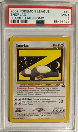 2002 Pokemon League Snorlax #49 Wizards Black Star Promo PSA 9 - Image 1