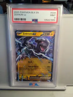 2025 Pokemon Blk En Zekrom Ex #034/086 Psa 9 - Image 1