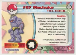 Machoke 1999 Topps Pokemon TV Animation 2nd Printing Rainbow Foil #67 - MP - Image 2