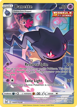 Banette TG07/TG30 Holo Lost Origin Trainer Gallery Pokemon NM/M - Image 4